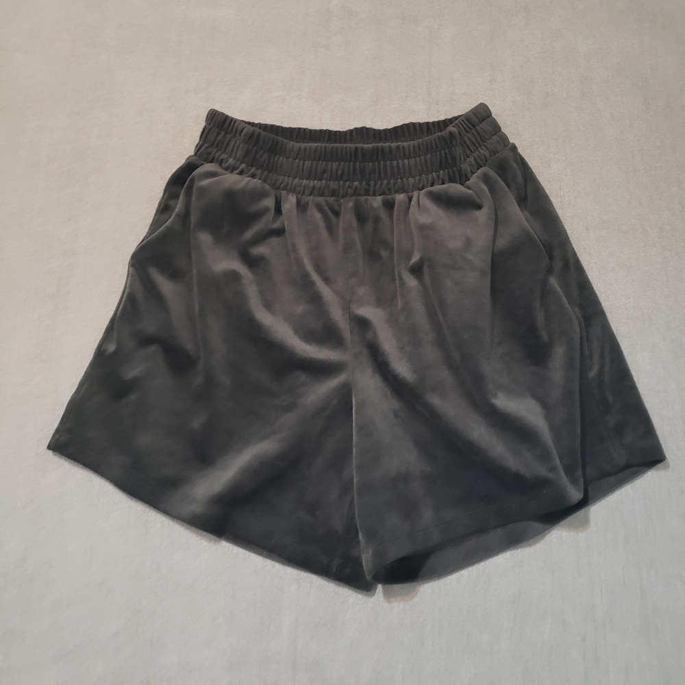 Zenana‎ Velvet Shorts Womens Small Black Elastic Waist Pockets